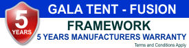 Gala Tent Fusion Framework Warranty 5 Years Manufacturers Warranty Gala Tent Fusion Frame Warranty